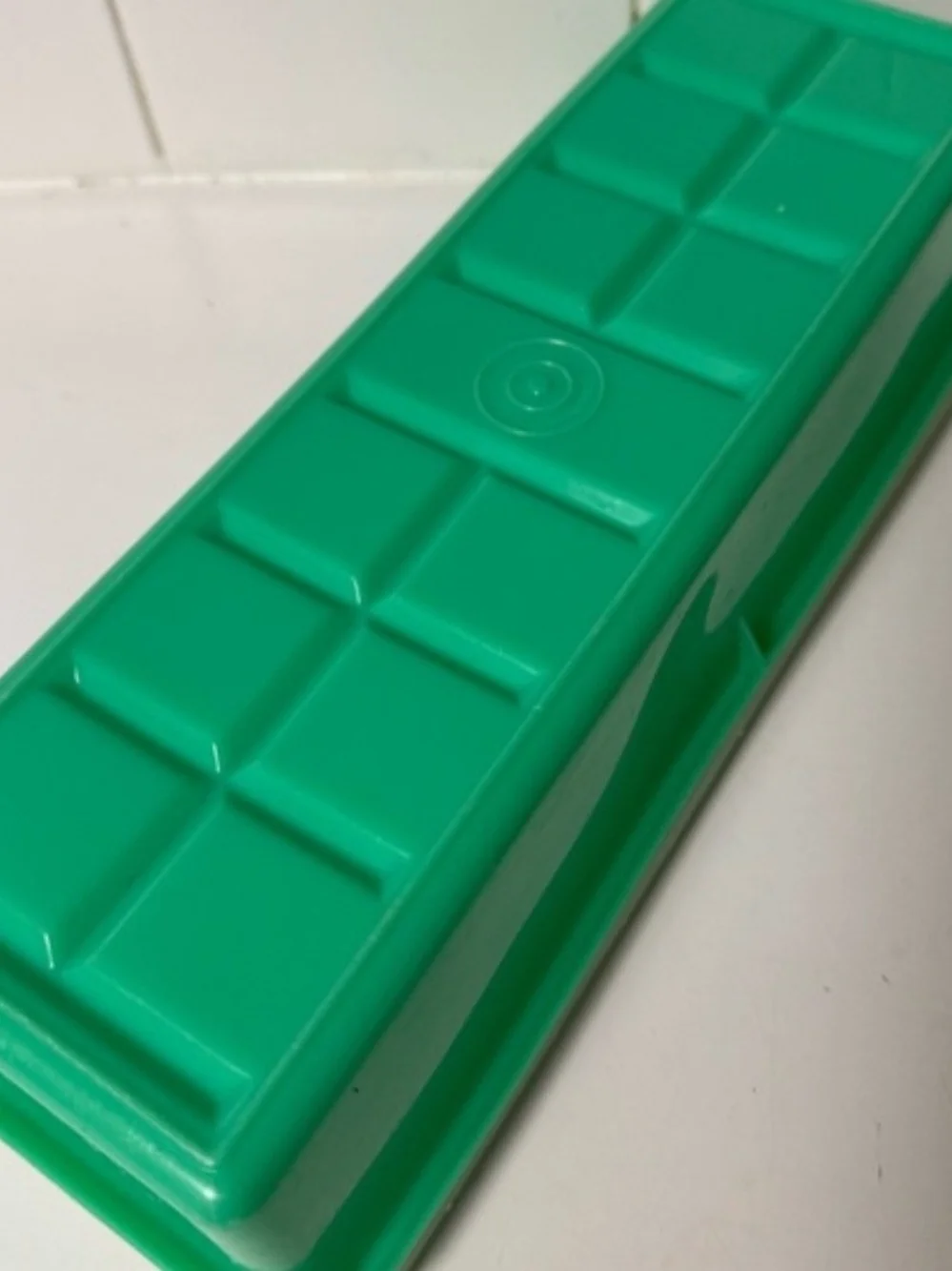 Tupperware VINTAGE Green Rectangular Storage Box